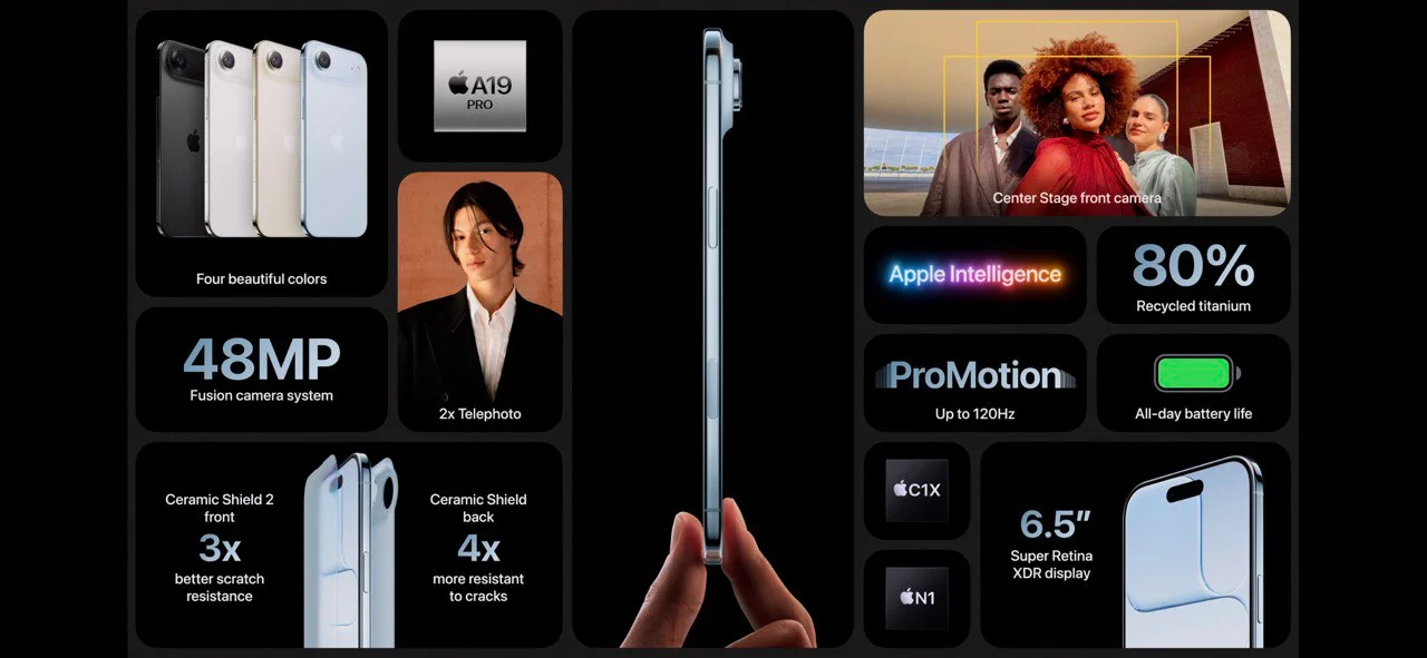 Легкий и тонкий смартфон iphone 17 air